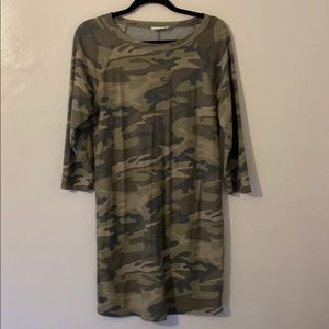 Camo Long Sleeve Tshirt Dress